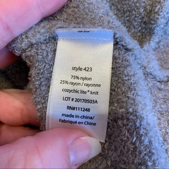 Barefoot Dream Cozy Chic Lite knit gray open front cardigan size Small - Picture 12 of 15